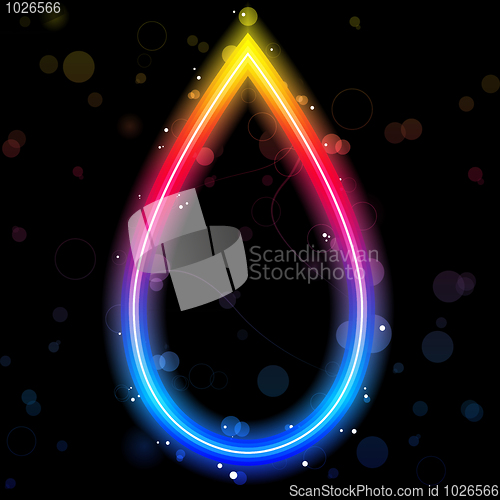 Image of Rainbow Drop Border with Sparkles and Swirls.