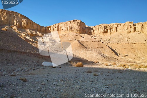 Image of Sandstone rocks in the desert at sunset
