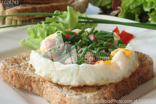 Image of Fried eggs with ham