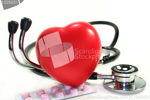 Image of Stethoscope with heart