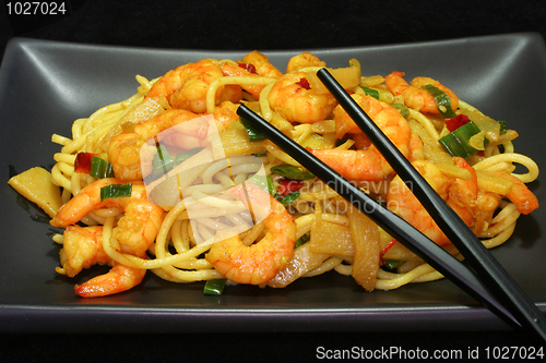 Image of Pasta with shrimp Asia