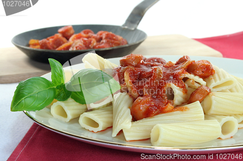 Image of Tortiglione with tomato sauce