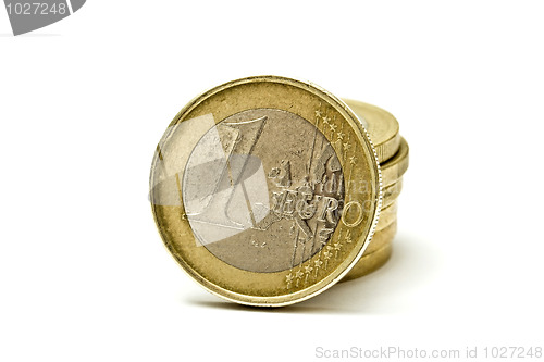 Image of euro coins isolated on white 