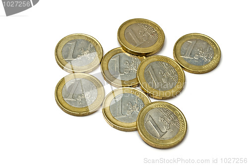Image of euro coins isolated on white 