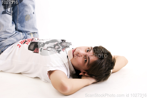 Image of Young guy relaxing  