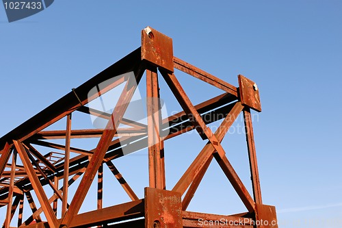 Image of Fragment of rusty metal pillar 