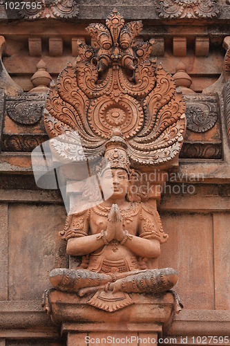 Image of Hindu statue at temple in Hampi, India