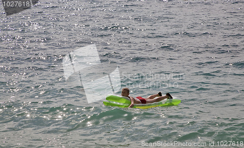 Image of Airbed fun in the sea