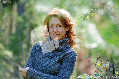 Image of Portrait of woman in nature