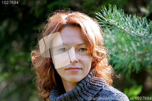Image of Portrait of woman in nature
