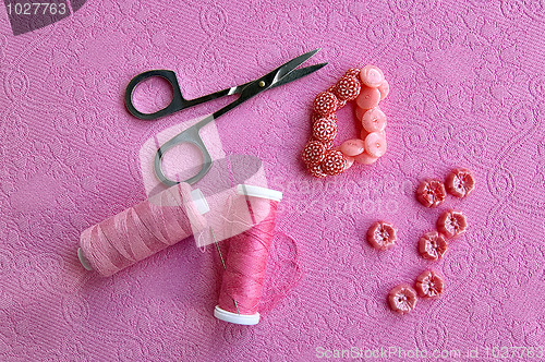 Image of Pink Accessories on fabric