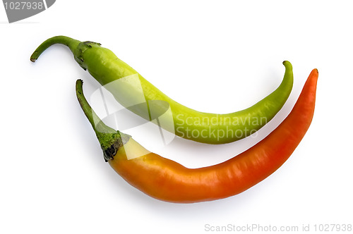 Image of Two pods of hot pepper