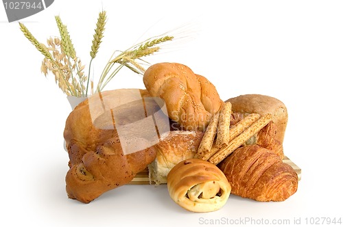 Image of White bread rolls with different