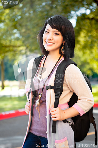 Image of Mixed race college student