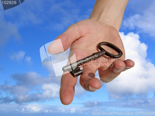 Image of Hand with a key.