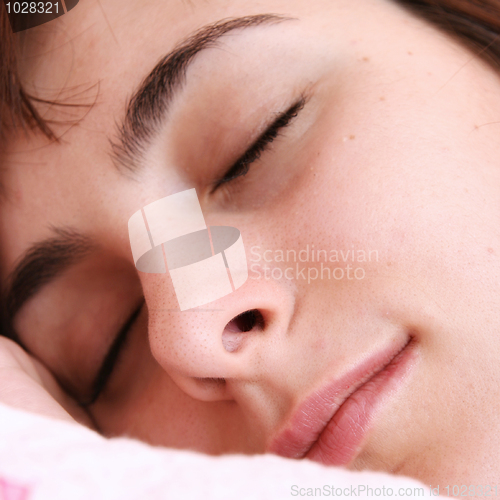 Image of Beautiful young woman sleeping.