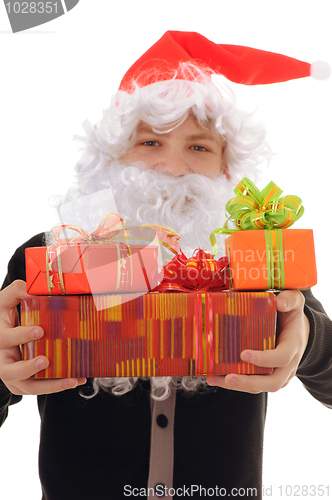 Image of teenager in a hat santa