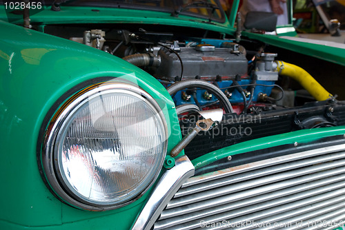 Image of Detail of classic compact car