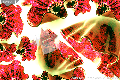 Image of red glass kaleidoscope floats