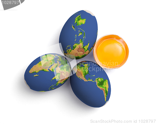 Image of Earth globe eggs