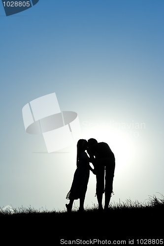 Image of Mother and girl silhouette