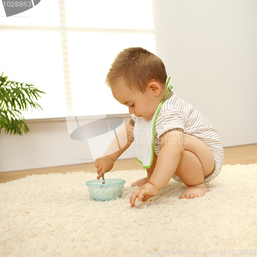 Image of Baby boy eating