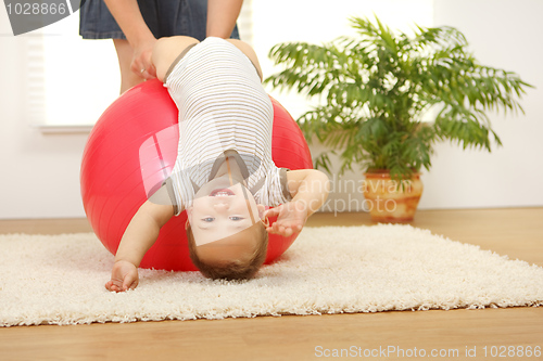 Image of Baby boy on big ball