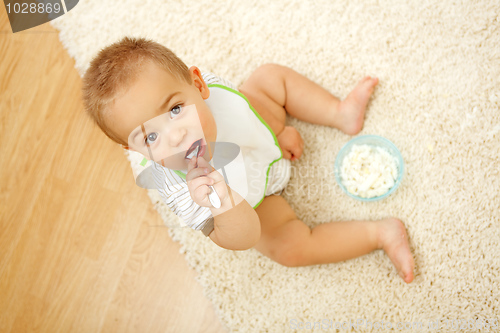 Image of Baby boy eating