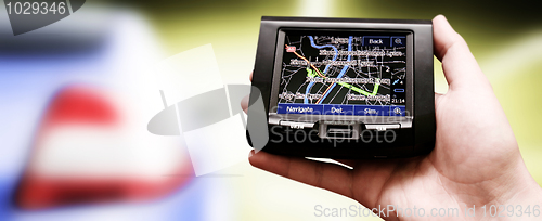 Image of Gps in a man hand.