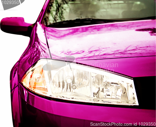 Image of Pink Sport Car - Front side, half