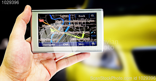 Image of Gps in a man hand.