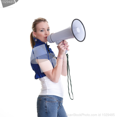 Image of young woman with megaphone