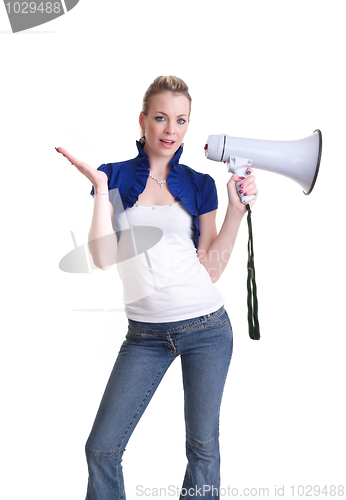 Image of young woman with megaphone