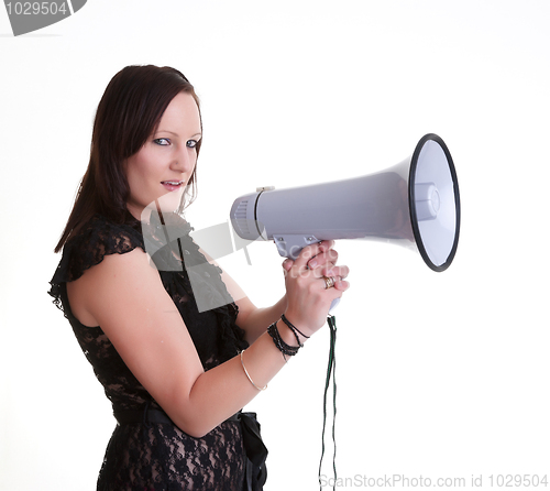 Image of young woman with megaphone