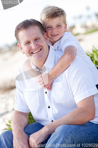 Image of Cute Son with His Handsome Dad Portrait