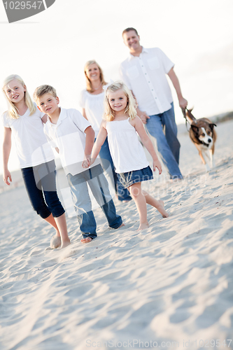 Image of Adorable Little Girl Leads Her Family on a Walk