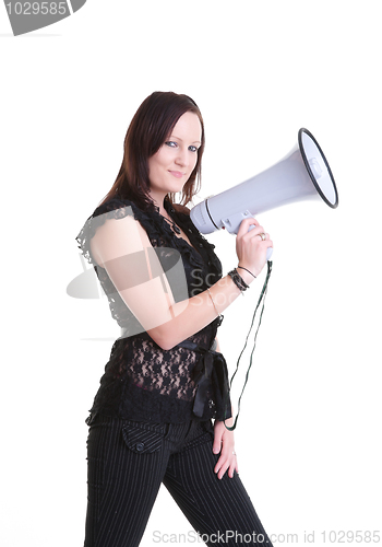 Image of young woman with megaphone