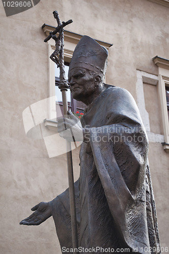 Image of Pope statue, Krakow.
