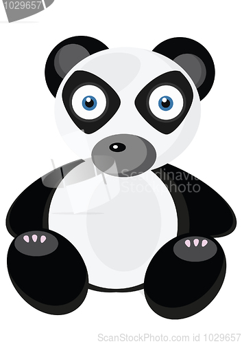 Image of Little cute panda on white background