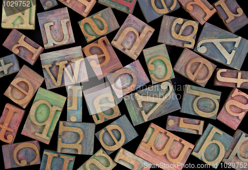 Image of alphabet in vintage wood type