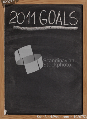 Image of 2011 goals title on blackboard