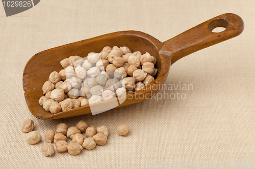 Image of scoop of chickpea (garbanzo beans) 