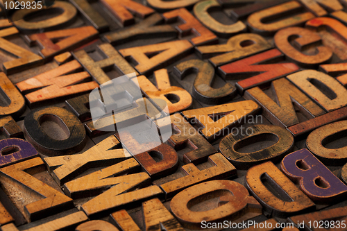 Image of alphabet abstract in vintage printing blocks