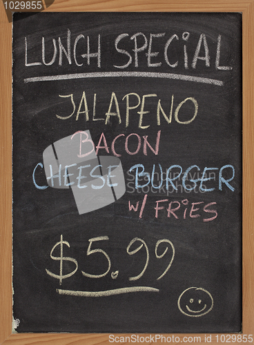 Image of lunch special menu sign