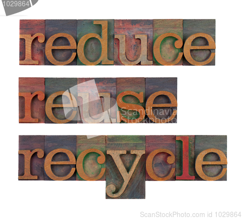 Image of reduce, reuse and recycle - resource conservation