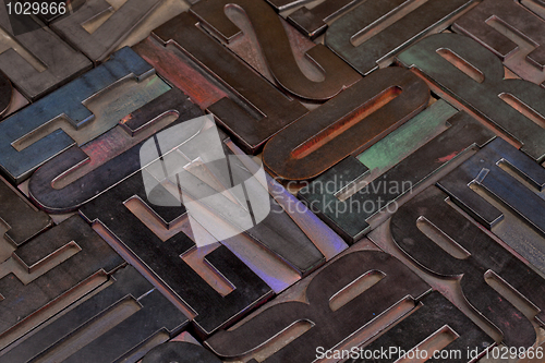 Image of wood type alphabet abstract 