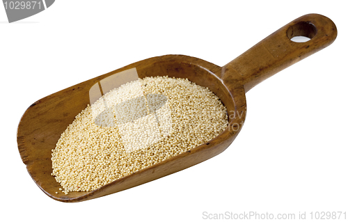 Image of rustic scoop of amaranth grain