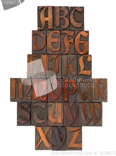 Image of English alphabet abstract - antique type