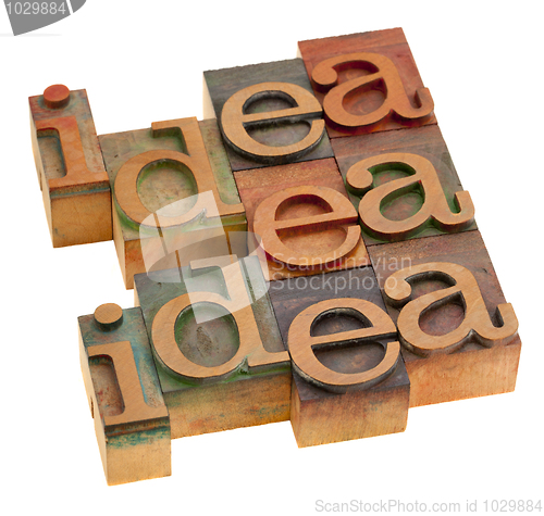 Image of idea concept in printing blocks