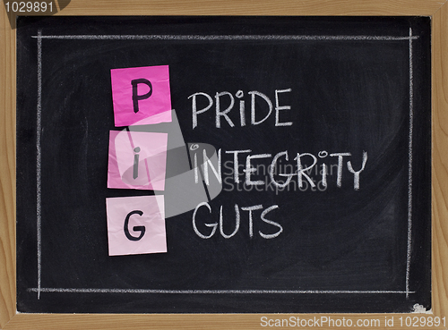 Image of pride, integrity and guts